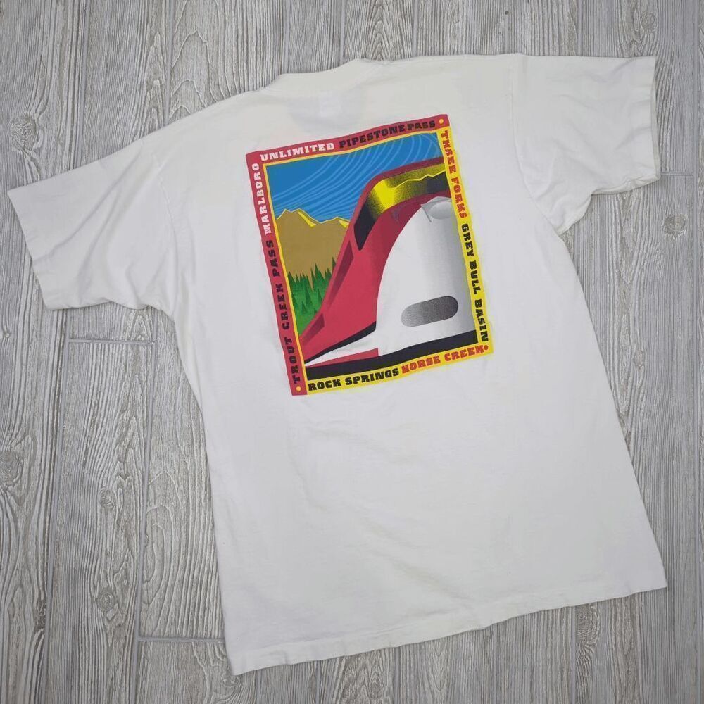 Vintage 90s Fruit of the Loom Men's XL Marlboro Unlimited Pipestone Pass T-Shirt - Picture 3 of 9